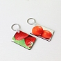 Sublimation Double-Sided Blank MDF Keychains, with Rectangle Shape Wooden Hard Board Pendants and Iron Split Key Rings