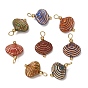 Peinture cuite et pendentifs en verre incrustés de métal doré, Pendentifs perlés Picasso, breloques en forme de coquillage, avec des boucles de cuivre, réel 18 k plaqué or