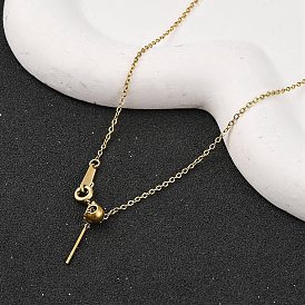 Ионное покрытие (ip) 304 ожерелья-цепочки из нержавеющей стали, регулируемые слайдерные ожерелья для женщин