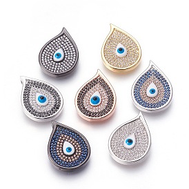 Латунные микро проложить кубического циркония подвески, эмалью сглаза, капля