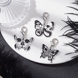 Подвеска в виде черепа бабочки из сплава эмали, с цинковым сплавом застежками омаров коготь