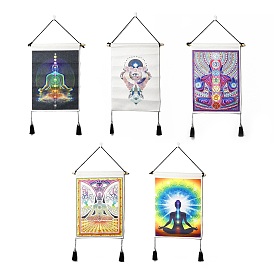 Chakra Cloth Wall Hanging Tapestry, Trippy Yoga Meditation Tapestry, Vertical Tapestry, for Home Decoration, Rectangle