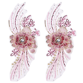 3d цветочная органза, полиэстер, вышивка, орнамент, аксессуары, аппликация с пайетками/пайетками, швейные украшения