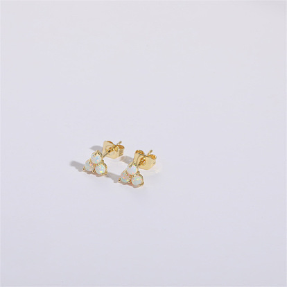 Natural Geometric Protein Stone 925 Silver Stud Earrings for Women - Unique and Elegant Ear Accessories