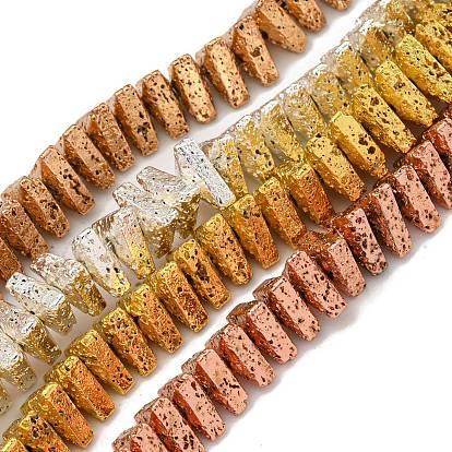 Гальванические бусины из натуральной лавы, треугольные