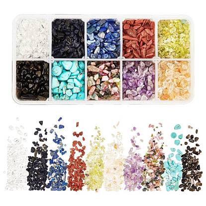 Natural & Synthetic Mixed Gemstone, No Hole/Undrilled, Chips, Mixed Dyed and Undyed