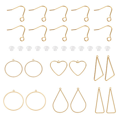 Наборы для самостоятельного изготовления сережек-подвесок из латуни в форме треугольника и капли