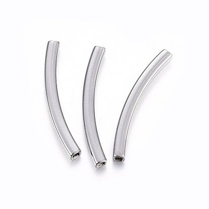 304 Stainless Steel Tube Beads, Curved Tube Noodle Beads, Curved Tube