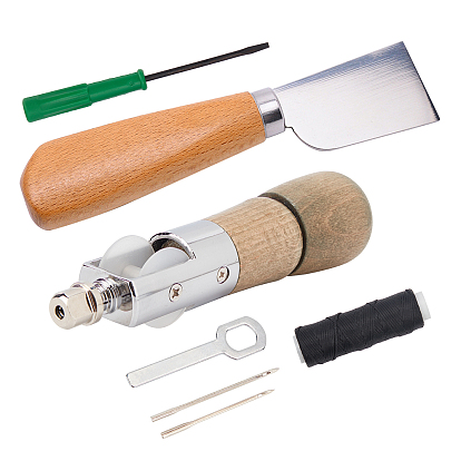 Trousse d'outils de réparation de piqueuse manuelle nbeads en acier inoxydable, avec couteau à raser en cuir inoxydable
