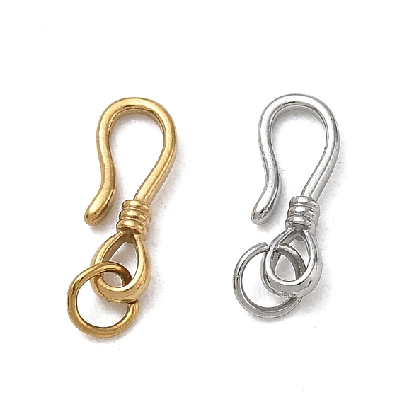 304 Stainless Steel S-Hook Clasps, Ion Plating(IP), Long-Lasting Plated