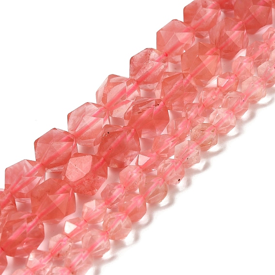 Вишневого кварца стеклянные бусы пряди, звезды вырезать круглые бусы, граненые