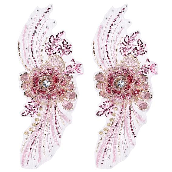 3d цветочная органза, полиэстер, вышивка, орнамент, аксессуары, аппликация с пайетками/пайетками, швейные украшения