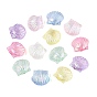Perles en plastique transparentes, forme coquille, de couleur plaquée ab 