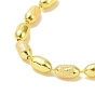 Collier de chaîne de perles ovales en laiton pour hommes femmes, plaqué longue durée, sans plomb et sans cadmium