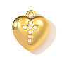 304 подвески из нержавеющей стали, сердце с крестными прелестями, с имитацией жемчуга, ионное покрытие (ip)