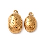 304 Stainless Steel Pendants, Hammered Oval Coffee Bean Charms