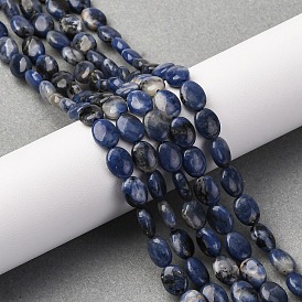 Природный содалит бисер нитей, Плоско-овальные