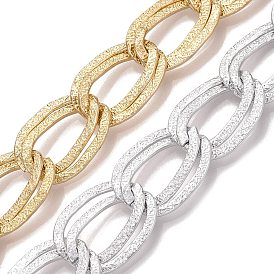 Aluminium Double Curb Chains, Textured, Unwelded, with Spool
