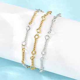 304 Браслеты из нержавеющей стали с витыми звеньями в виде веревки для женщин