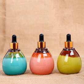 Porcelain Dropper Bottle, Thai Style Ceramic Empty SPA Aromatherapy Essential Oil Bottle