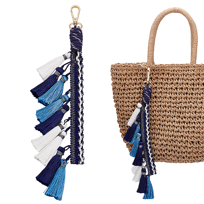 Декоративные элементы из полиэстеровых кисточек с металлическими застежками., аксессуары для изготовления кошельков, золотые