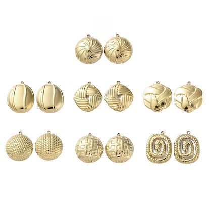 Ion Plating(IP) 304 Stainless Steel Pendants, High Polished Real 18K Gold Plated