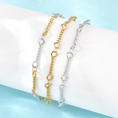 304 Браслеты из нержавеющей стали с витыми звеньями в виде веревки для женщин