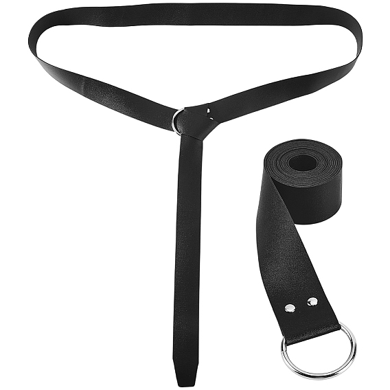 1ремни-цепочки из искусственной кожи, обхватывающие тело, литыми кольцами