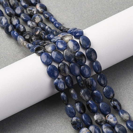 Природный содалит бисер нитей, Плоско-овальные