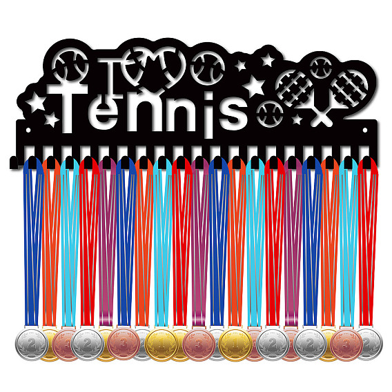 Рамка для железных медалей, 20 крючки для медалей, вешалка для показа, с винтами, чёрные