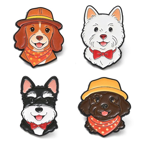 Dog Alloy Enamel Pins, Black Lapel Pin Backs for Backpack Clothes