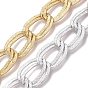 Aluminium Double Curb Chains, Textured, Unwelded, with Spool