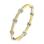 Bracelets en laiton avec lettre x, micro pavé, zircone cubique transparente, pour femmes, platine