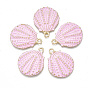 Spray Painted Alloy Pendants, Scallop, Light Gold