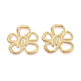 Текстурированные 304 подвески из нержавеющей стали, цветочный шарм, ионное покрытие (ip)