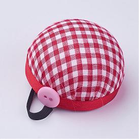 Cloth Needle Cushions, with Foam and Elastic Belt, Half Round/Dome