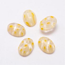 Handmade Millefiori Glass Cabochons, Oval