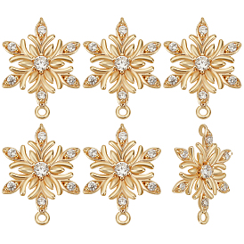 10 Шт. латунь Micro Pave прозрачный кубический цирконий соединительные подвески, цветок ссылки