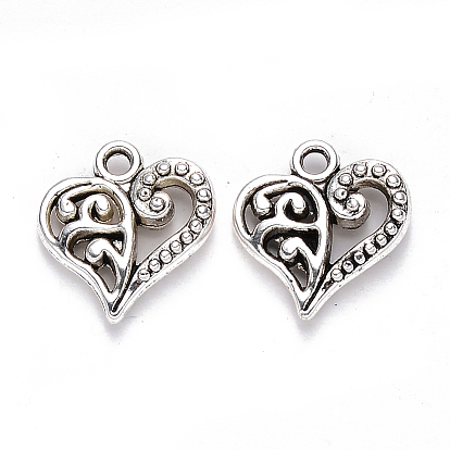 Подвески из сплава в тибетском стиле, сердце, без кадмия и без свинца