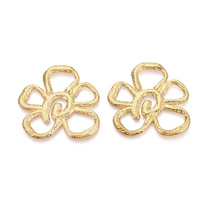 Текстурированные 304 подвески из нержавеющей стали, цветочный шарм, ионное покрытие (ip)