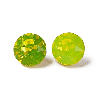 Opal Style K9 Glass Rhinestone Cabochons, Pointed Back & Back Plated, Diamond