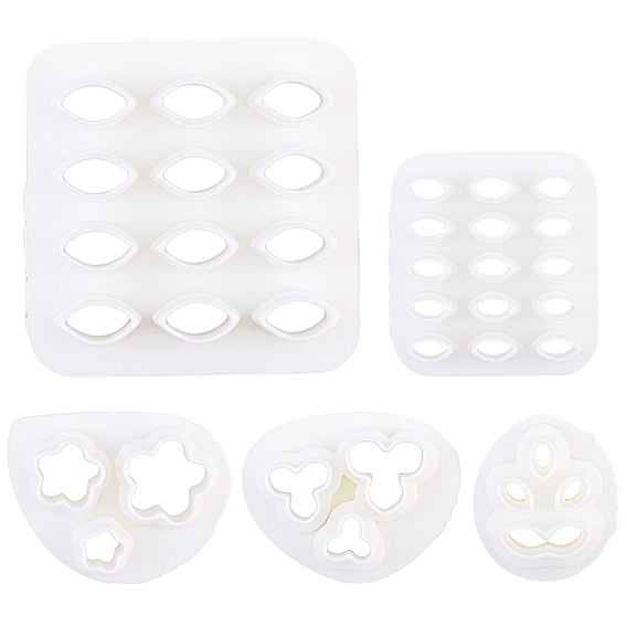 5шт. 5 стили пластиковые глиняные прессованные формы, резцы глины, инструменты для лепки из глины, для изготовления серьги diy, цветок и листья