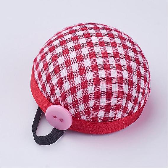 Cloth Needle Cushions, with Foam and Elastic Belt, Half Round/Dome