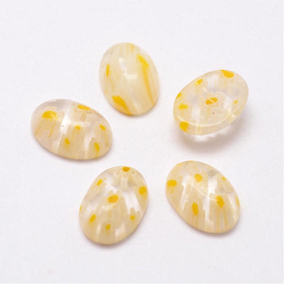 Handmade Millefiori Glass Cabochons, Oval