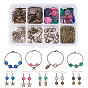 DIY Bracelet Making, with Brass Cabochon Connector Settings, Resin Cabochons, Tibetan Style Pendants and Brass Lobster Claw Clasps