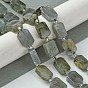 Natural Labradorite Beads Strands, with Seed Beads, Rectangle
