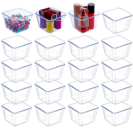 Boîte de rangement pour séparateur de tiroir en plastique, carrée