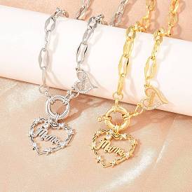 Подвеска в виде сердца с прозрачными кубическими циркониями в латунном стиле ко Дню матери., без кадмия и без свинца, долговечный, стойки покрытие