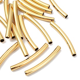 SHEGRACE Brass Curved Tube Beads, Cadmium Free & Nickel Free & Lead Free
