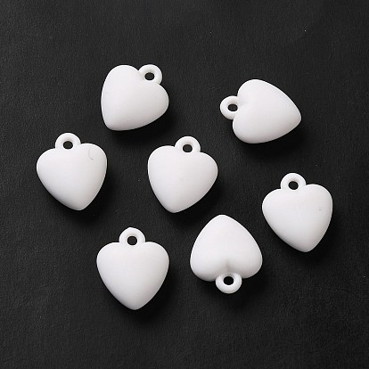 Opaque Acrylic Pendants, Heart Charm, Frosted
